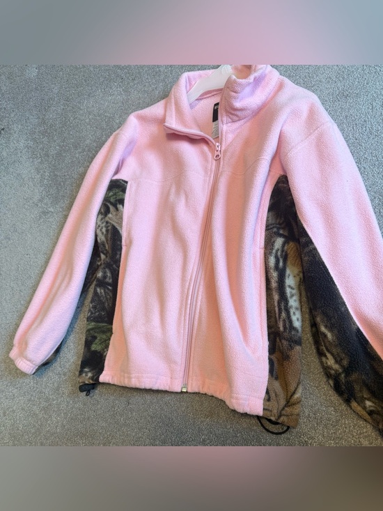 Wood n trail Tops - Women Pink Fleece Jacket with Camouflage